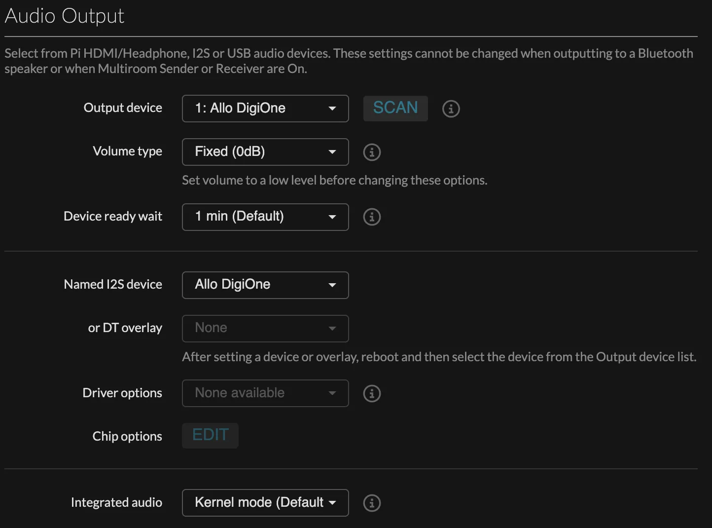 音声出力先設定